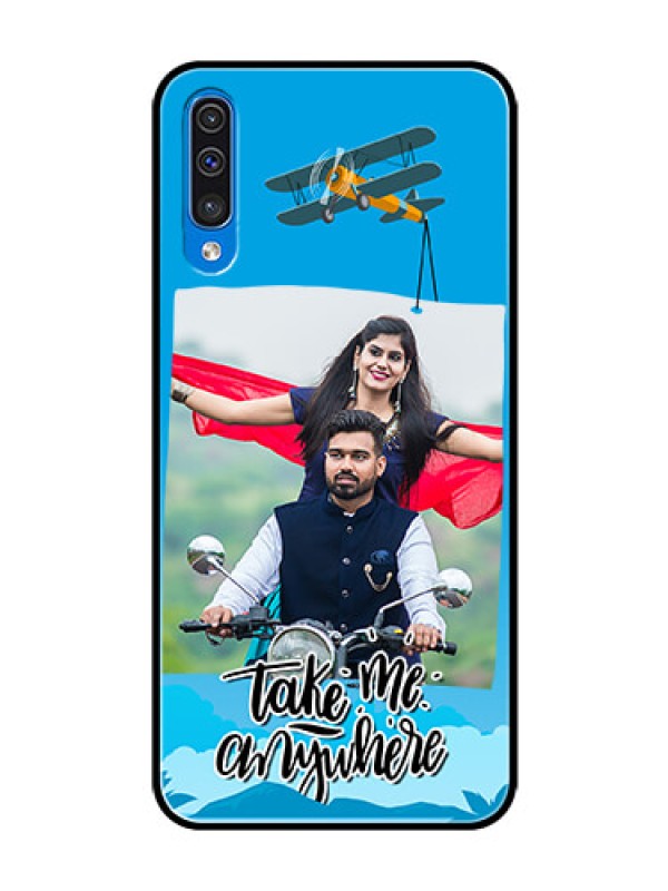 Custom Samsung Galaxy A50s Custom Glass Mobile Case  - Traveller Design 