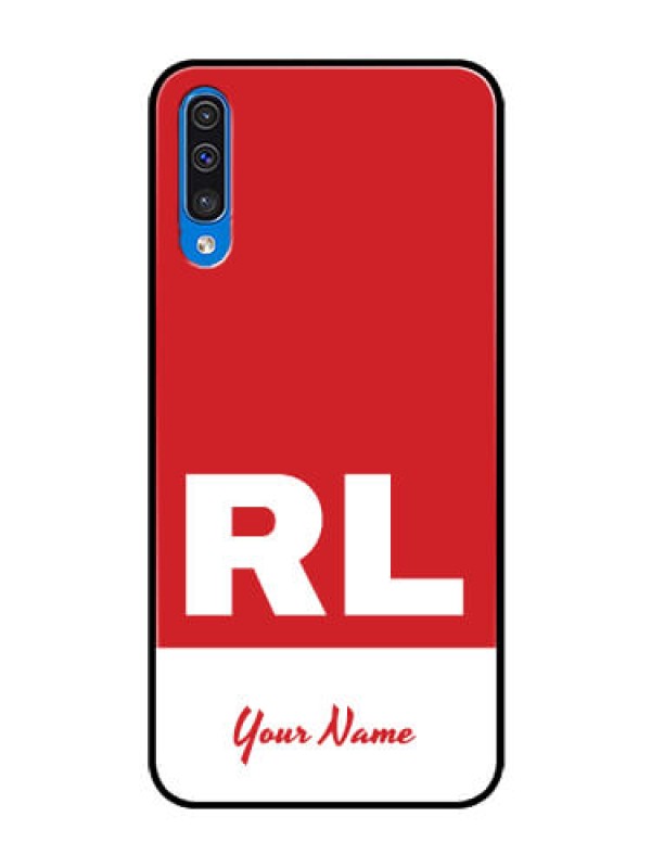 Custom Galaxy A50s Personalized Glass Phone Case - dual tone custom text Design