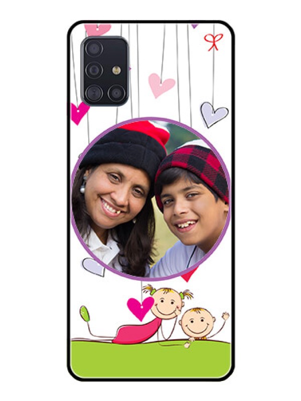 Custom Galaxy A51 Photo Printing on Glass Case  - Cute Kids Phone Case Design