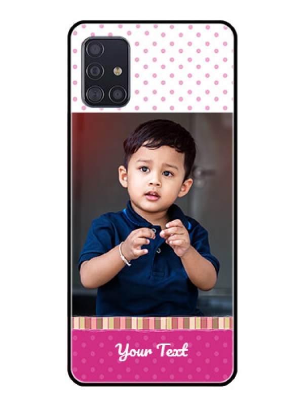 Custom Galaxy A51 Photo Printing on Glass Case  - Cute Girls Cover Design
