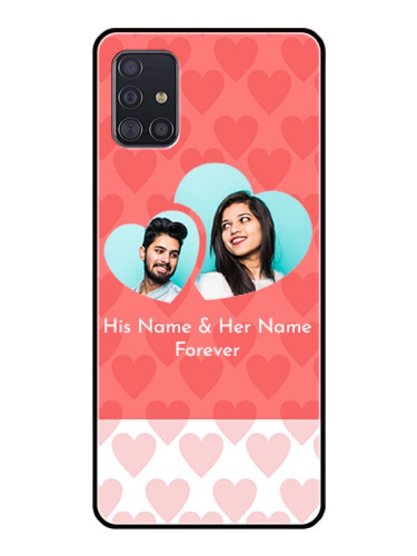 Custom Galaxy A51 Personalized Glass Phone Case  - Couple Pic Upload Design