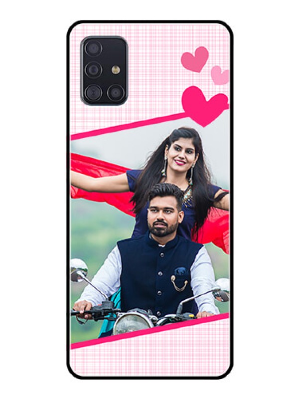 Custom Galaxy A51 Custom Glass Phone Case  - Love Shape Heart Design