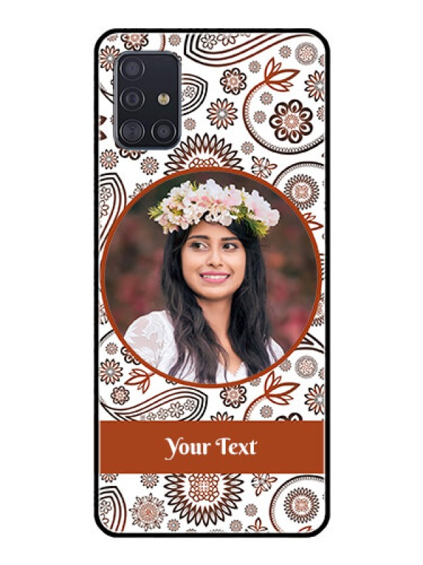 Custom Galaxy A51 Custom Glass Mobile Case  - Abstract Floral Design 