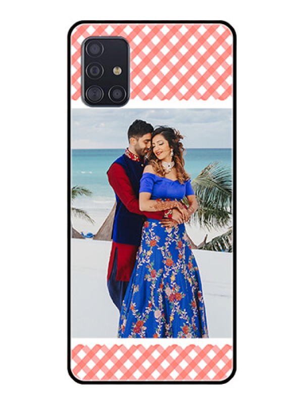 Custom Galaxy A51 Personalized Glass Phone Case  - Pink Pattern Design