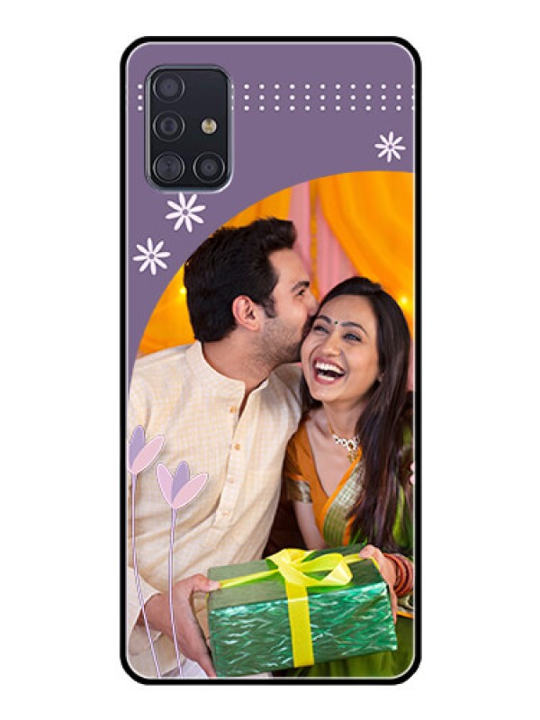 Custom Galaxy A51 Custom Glass Mobile Case  - Lavender flowers design 