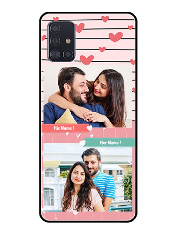 Custom Galaxy A51 Custom Glass Mobile Case  - Photo with Heart Design