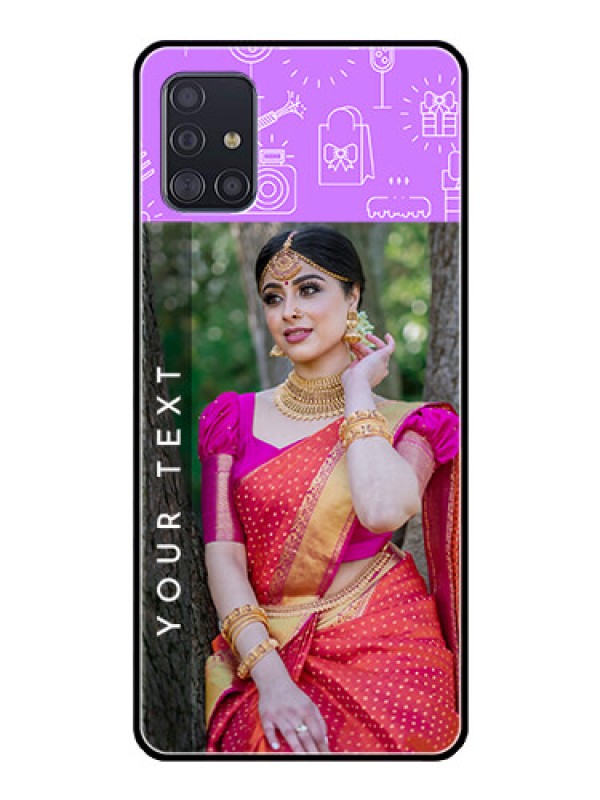 Custom Galaxy A51 Custom Glass Mobile Case  - Birthday Icons Design