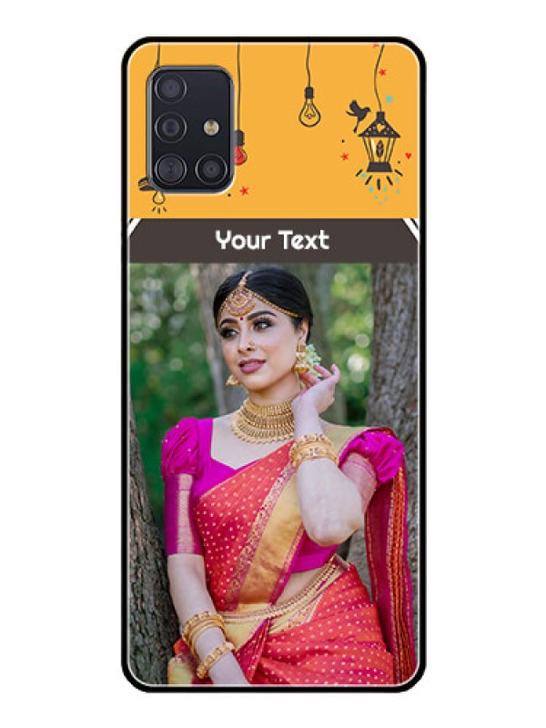 Custom Galaxy A51 Custom Glass Mobile Case  - with Family Picture and Icons 