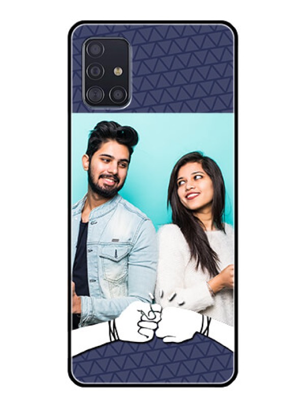 Custom Galaxy A51 Photo Printing on Glass Case  - with Best Friends Design  