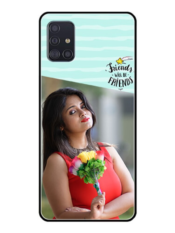 Custom Galaxy A51 Custom Glass Phone Case  - Friends Picture Icon Design