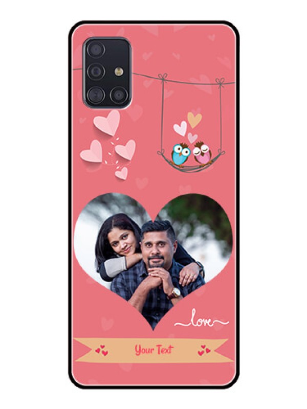 Custom Galaxy A51 Personalized Glass Phone Case  - Peach Color Love Design 