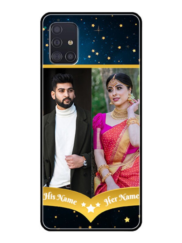 Custom Galaxy A51 Custom Glass Phone Case  - Galaxy Stars Backdrop Design