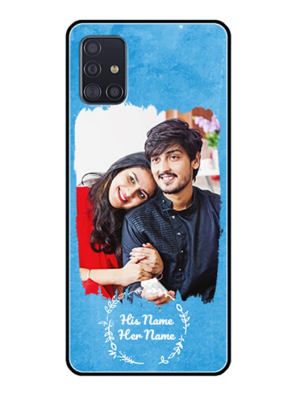 Custom Galaxy A51 Custom Glass Phone Case - Blue Color Vintage Design