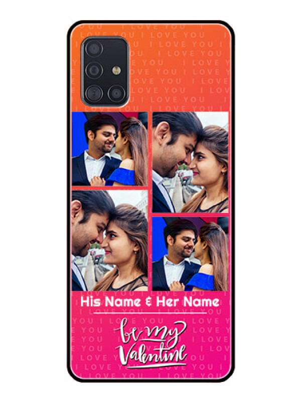 Custom Galaxy A51 Custom Glass Phone Case  - I Love You Pink Design