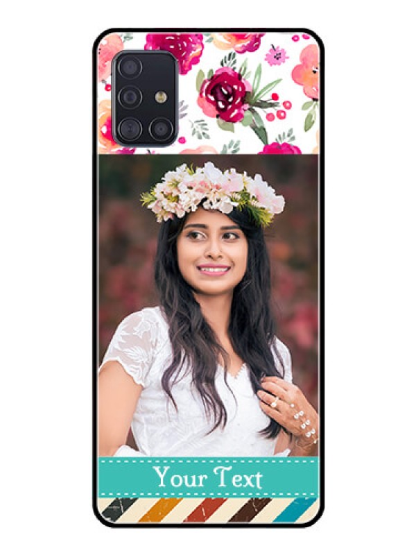 Custom Galaxy A51 Custom Glass Phone Case  - Watercolor Floral Design