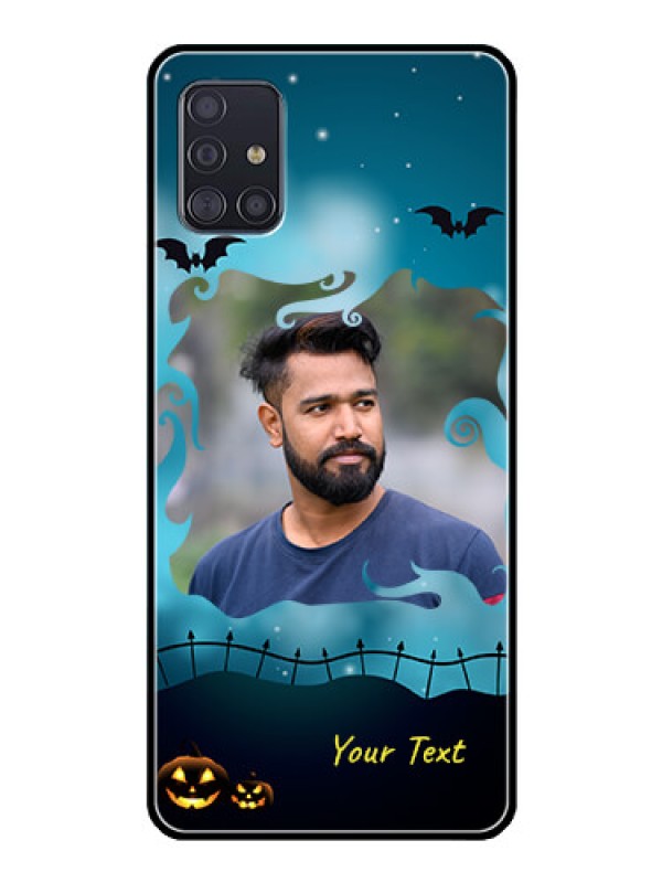 Custom Galaxy A51 Custom Glass Phone Case  - Halloween frame design