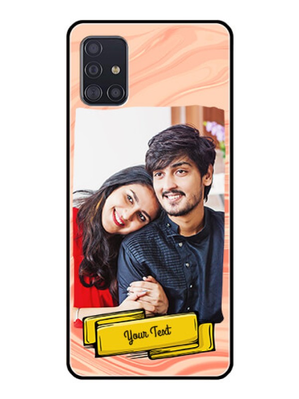 Custom Galaxy A51 Personalized Glass Phone Case  - Marble Texture Design