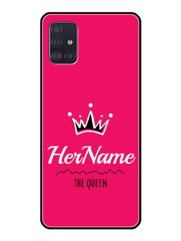 Custom Galaxy A51 Glass Phone Case Queen with Name