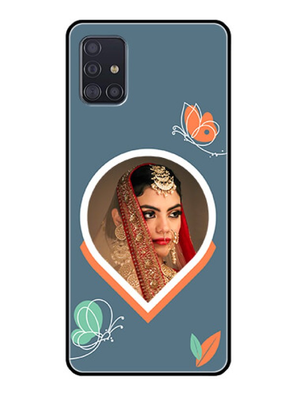 Custom Galaxy A51 Custom Glass Mobile Case - Droplet Butterflies Design
