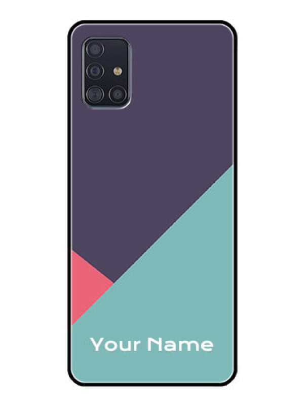 Custom Galaxy A51 Custom Glass Mobile Case - Tri Color abstract Design