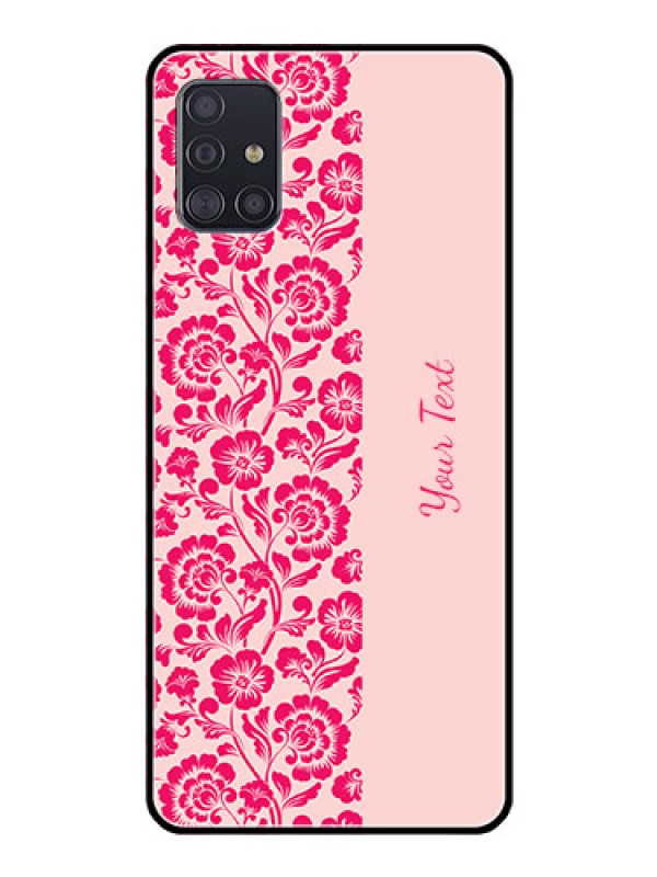 Custom Galaxy A51 Custom Glass Phone Case - Attractive Floral Pattern Design