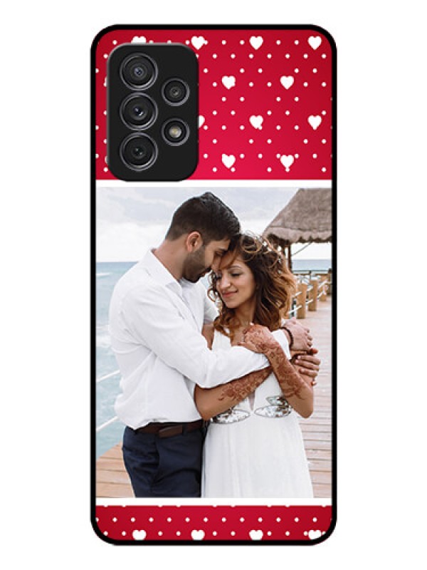 Custom Galaxy A52 Photo Printing on Glass Case - Hearts Mobile Case Design