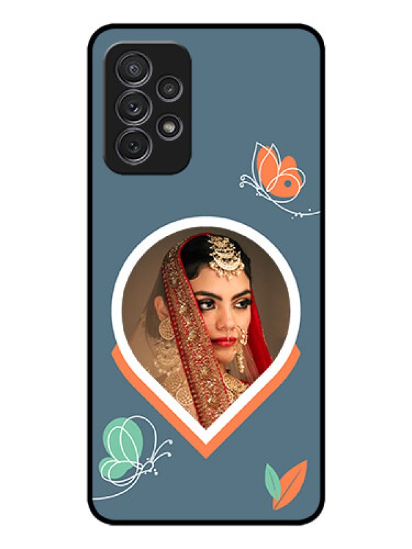 Custom Galaxy A52 Custom Glass Mobile Case - Droplet Butterflies Design