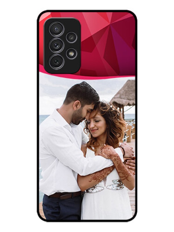 Custom Galaxy A52s 5G Custom Glass Mobile Case - Red Abstract Design