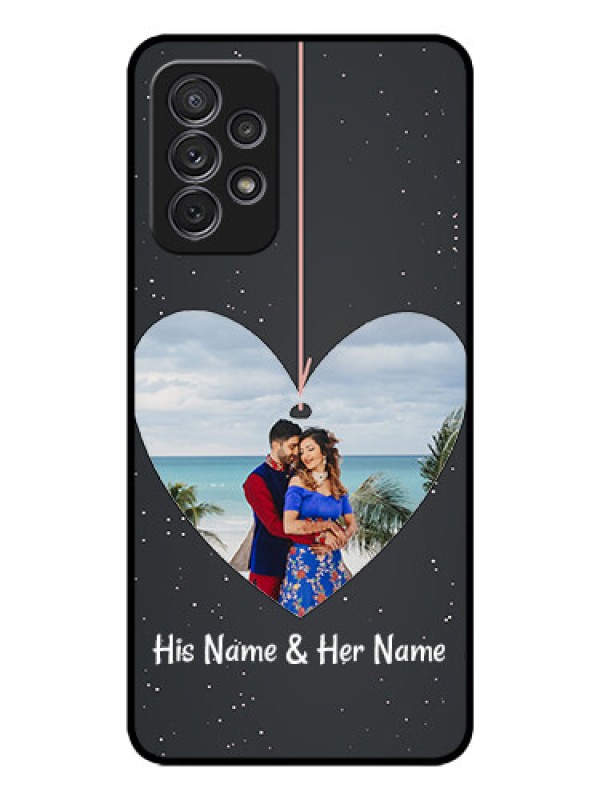 Custom Galaxy A52s 5G Custom Glass Phone Case - Hanging Heart Design