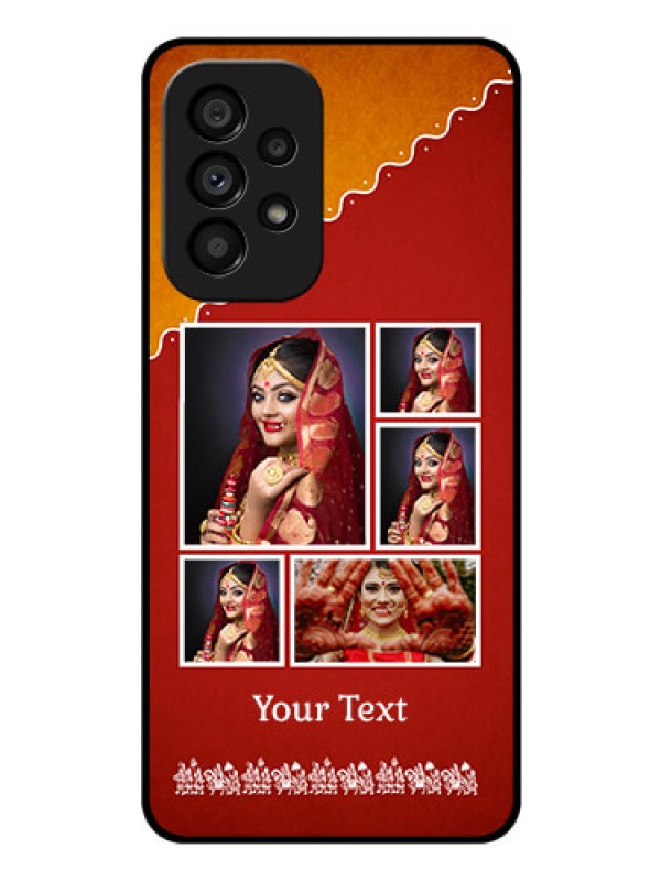 Custom Galaxy A53 5G Personalized Glass Phone Case - Wedding Pic Upload Design