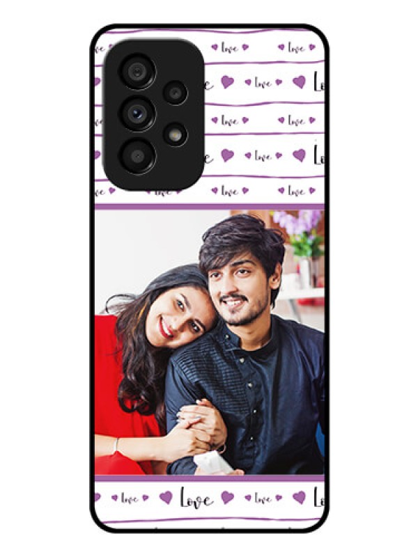 Custom Galaxy A53 5G Custom Glass Mobile Case - Couples Heart Design