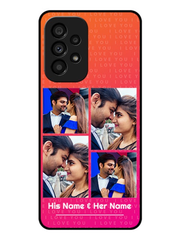 Custom Galaxy A53 5G Custom Glass Phone Case - I Love You Pink Design
