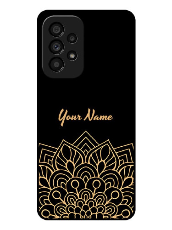 Custom Galaxy A53 5G Custom Glass Phone Case - Golden mandala Design