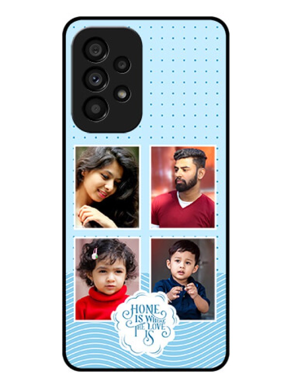 Custom Galaxy A53 5G Custom Glass Phone Case - Cute love quote with 4 pic upload Design