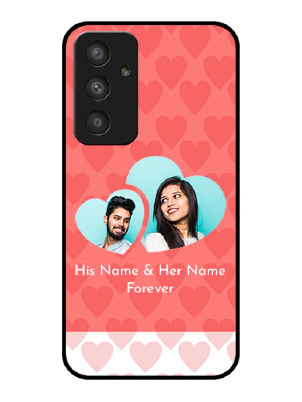 Custom Galaxy A54 5G Personalized Glass Phone Case - Couple Pic Upload Design