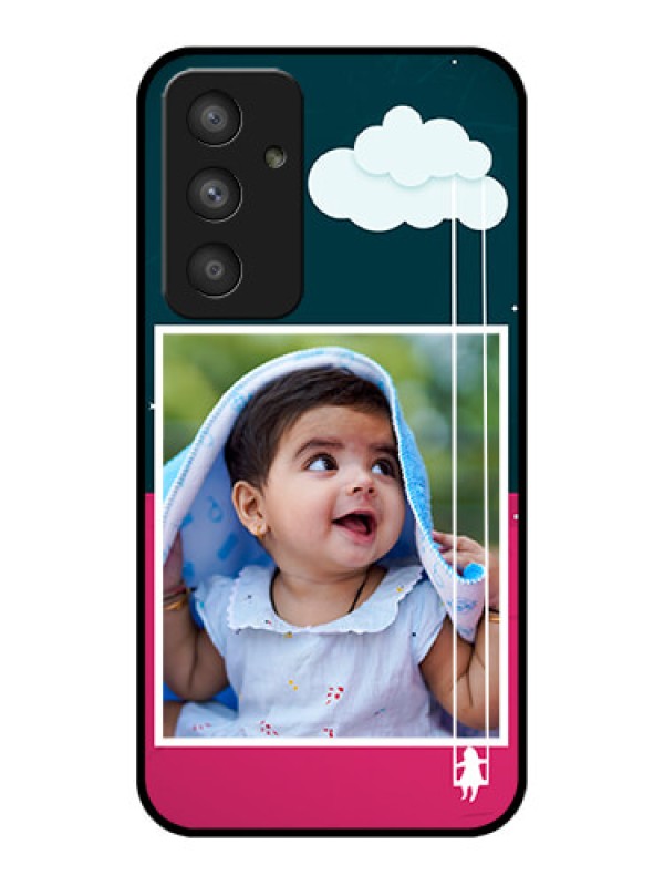 Custom Galaxy A54 5G Custom Glass Phone Case - Cute Girl with Cloud Design