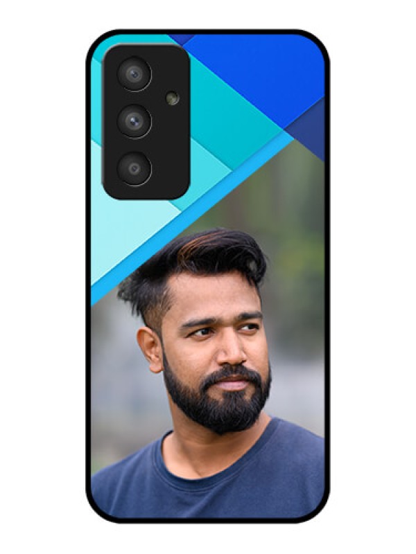 Custom Galaxy A54 5G Custom Glass Phone Case - Blue Pattern Design