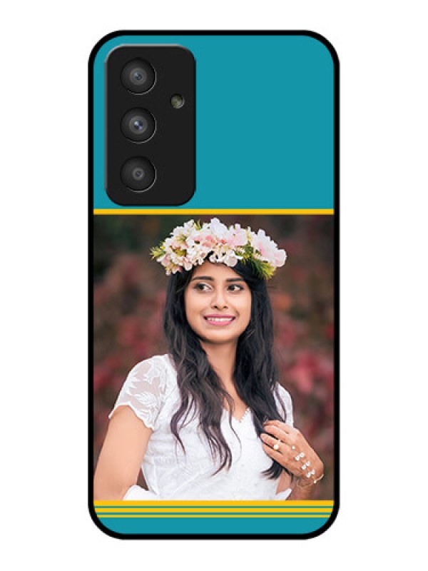 Custom Galaxy A54 5G Custom Glass Phone Case - Yellow & Blue Design