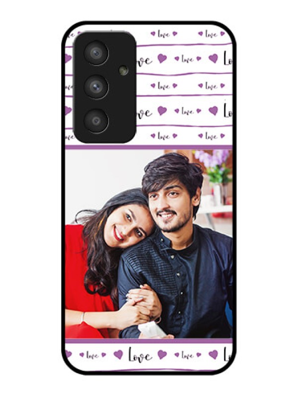 Custom Galaxy A54 5G Custom Glass Mobile Case - Couples Heart Design