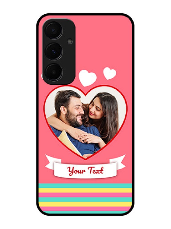 Custom Samsung Galaxy A55 5G Custom Glass Phone Case - Love Shapes Doodle Design