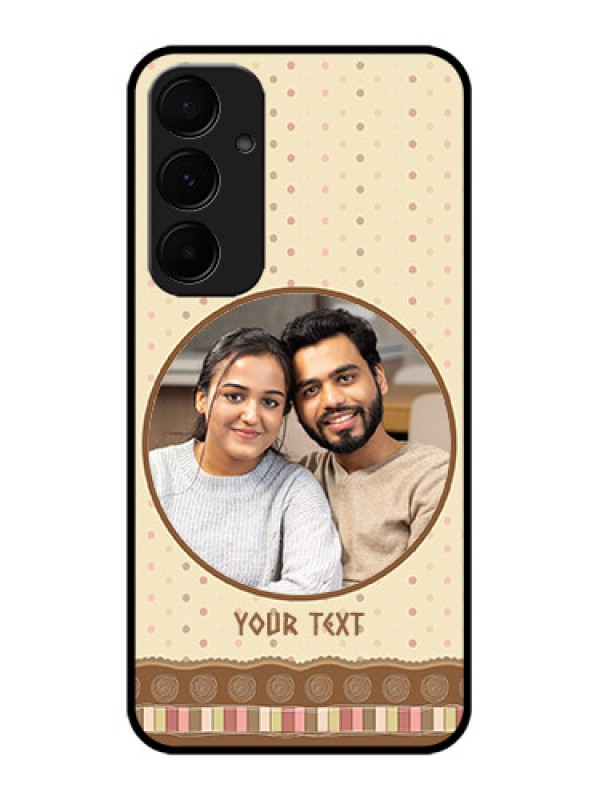 Custom Samsung Galaxy A55 5G Custom Glass Phone Case - Brown Dotted Mobile Case Design