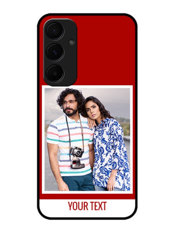 Custom Samsung Galaxy A55 5G Custom Glass Phone Case - Red Color Design