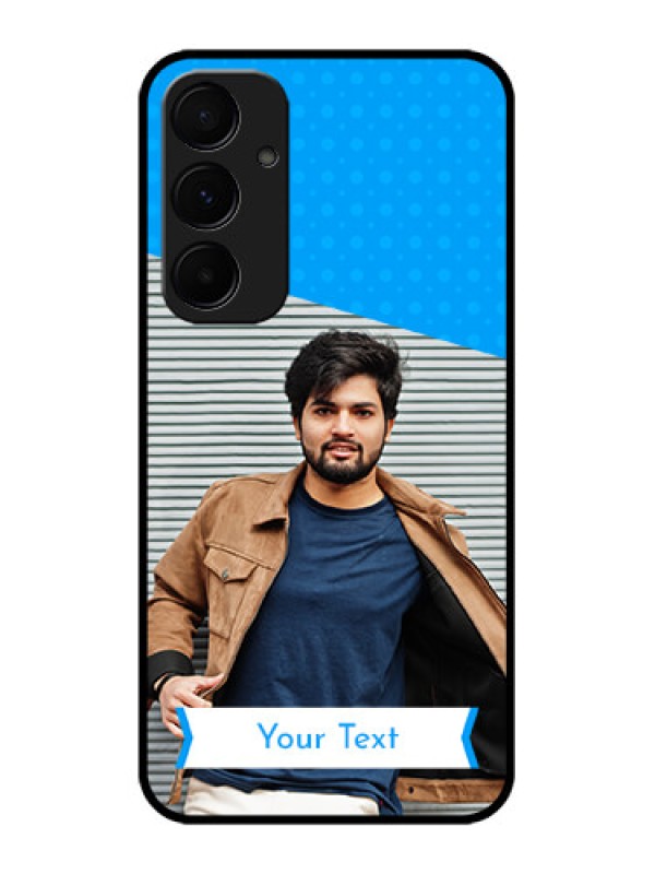 Custom Samsung Galaxy A55 5G Custom Glass Phone Case - Simple Blue Color Design