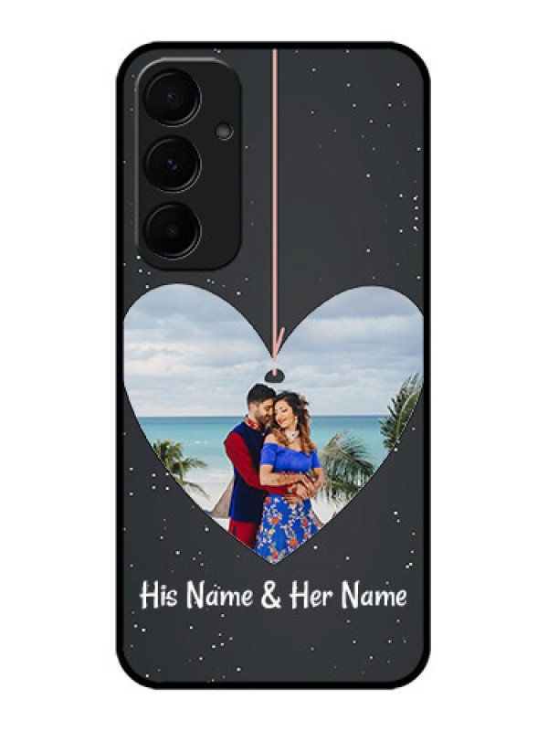 Custom Samsung Galaxy A55 5G Custom Glass Phone Case - Hanging Heart Design