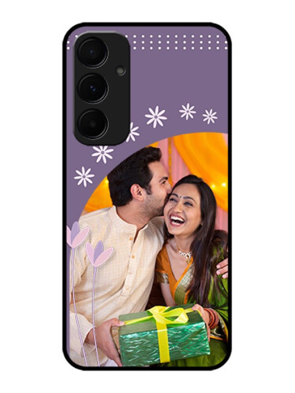 Custom Samsung Galaxy A55 5G Custom Glass Phone Case - Lavender Flowers Design