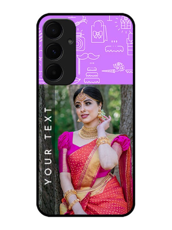 Custom Samsung Galaxy A55 5G Custom Glass Phone Case - Birthday Icons Design