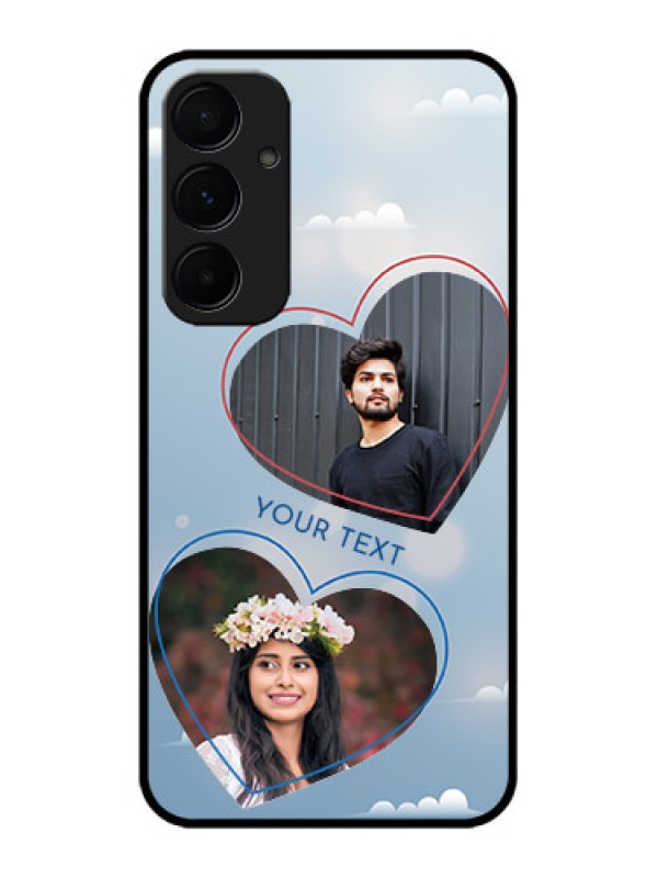 Custom Samsung Galaxy A55 5G Custom Glass Phone Case - Blue Color Couple Design