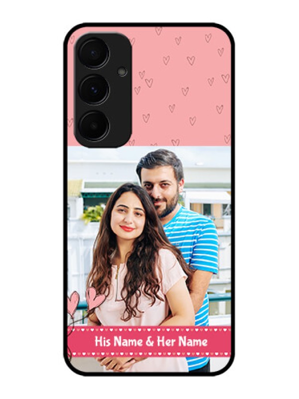 Custom Samsung Galaxy A55 5G Custom Glass Phone Case - Love Design Peach Color