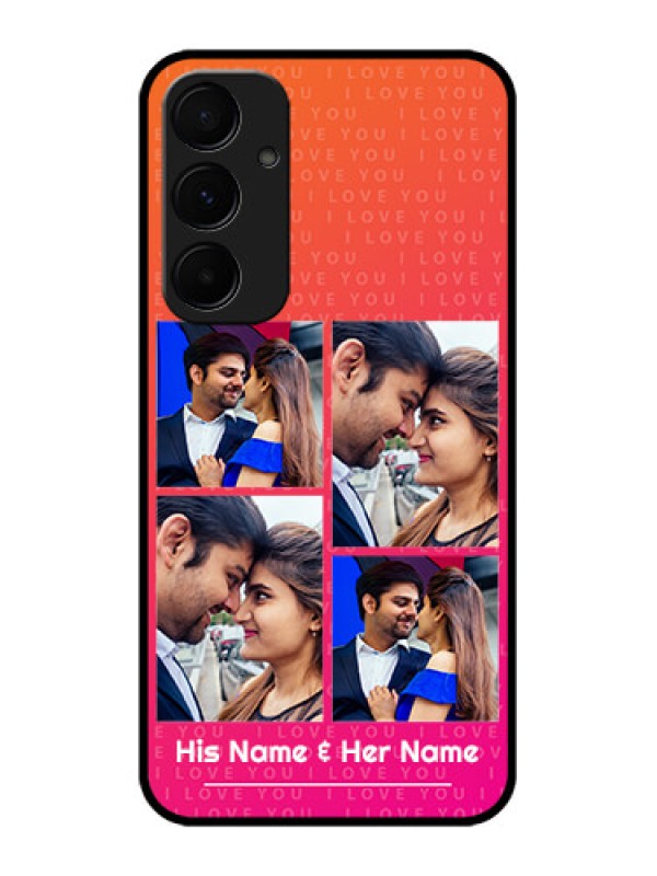 Custom Samsung Galaxy A55 5G Custom Glass Phone Case - I Love You Pink Design