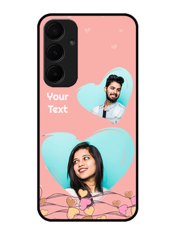 Custom Samsung Galaxy A55 5G Custom Glass Phone Case - Love Doodle Design